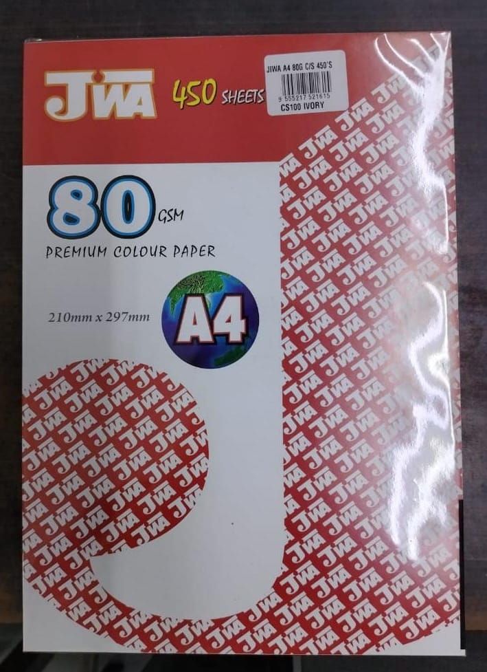 JIWA A4 80GSM Colour Paper (Light Colour)