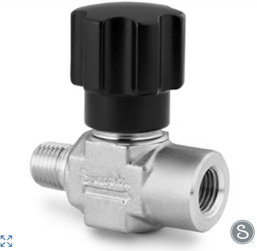 SS INTEGRAL BONNET NON- ROTATING STEM VALVE, 0.53 CV, 1/4 inch MNPT X 1/4 inch FNPT