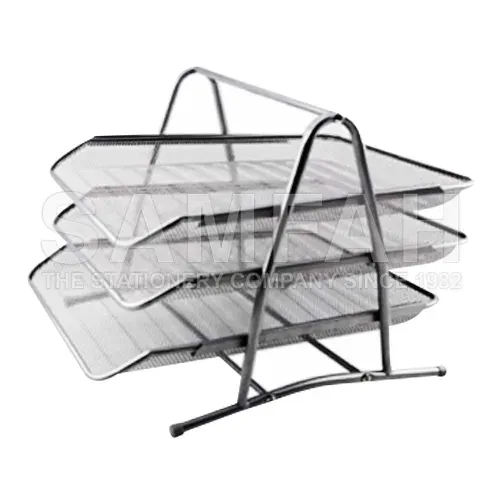 3 Tier Metal Office Desktop Organizer File Document Letter Paper Tray