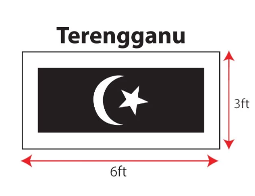 BENDERA NEGERI TERENGGANU / POLYMESH / 3' X 6'