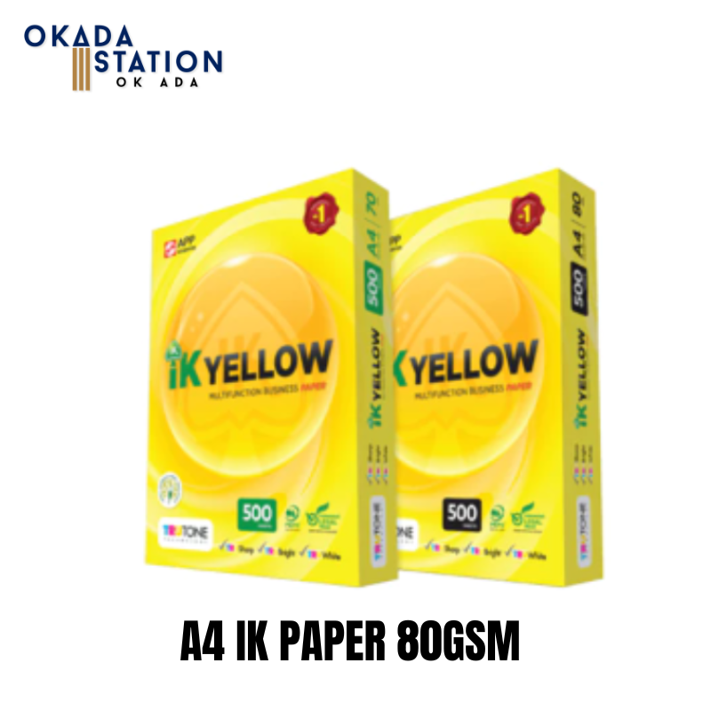 IK YELLOW A4 PAPER 80GSM 500 SHEETS