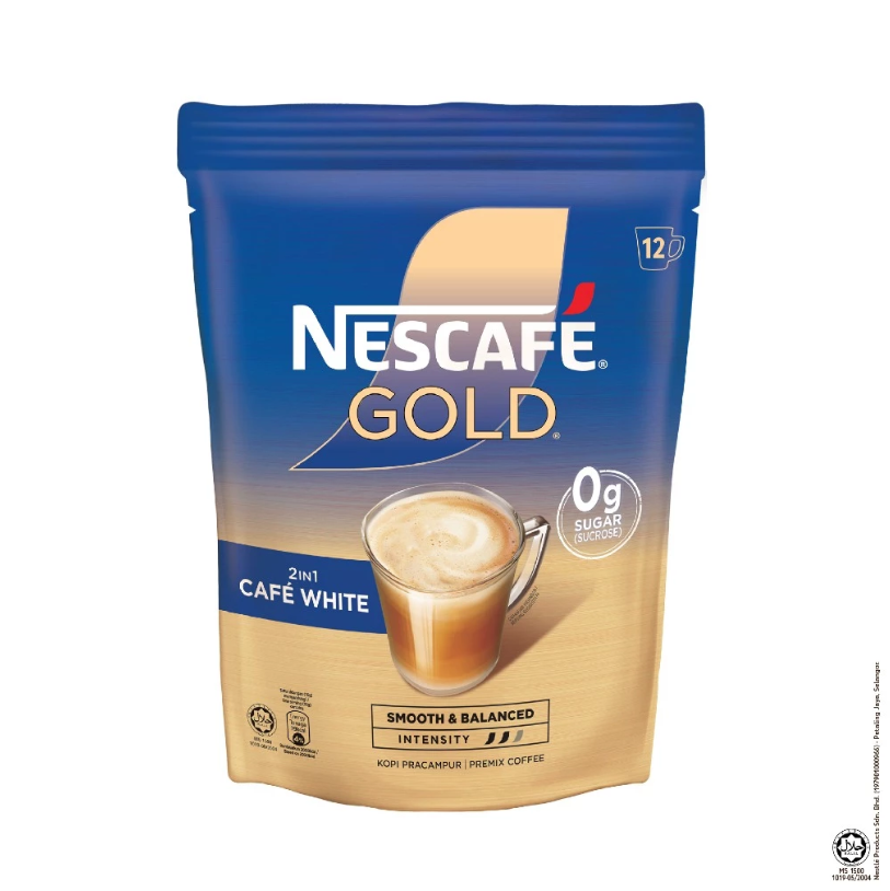 NESCAFE GOLD 2IN1 WHITE (12 STICK) INSTANT COFFEE MIX WITH 0G SUGAR
