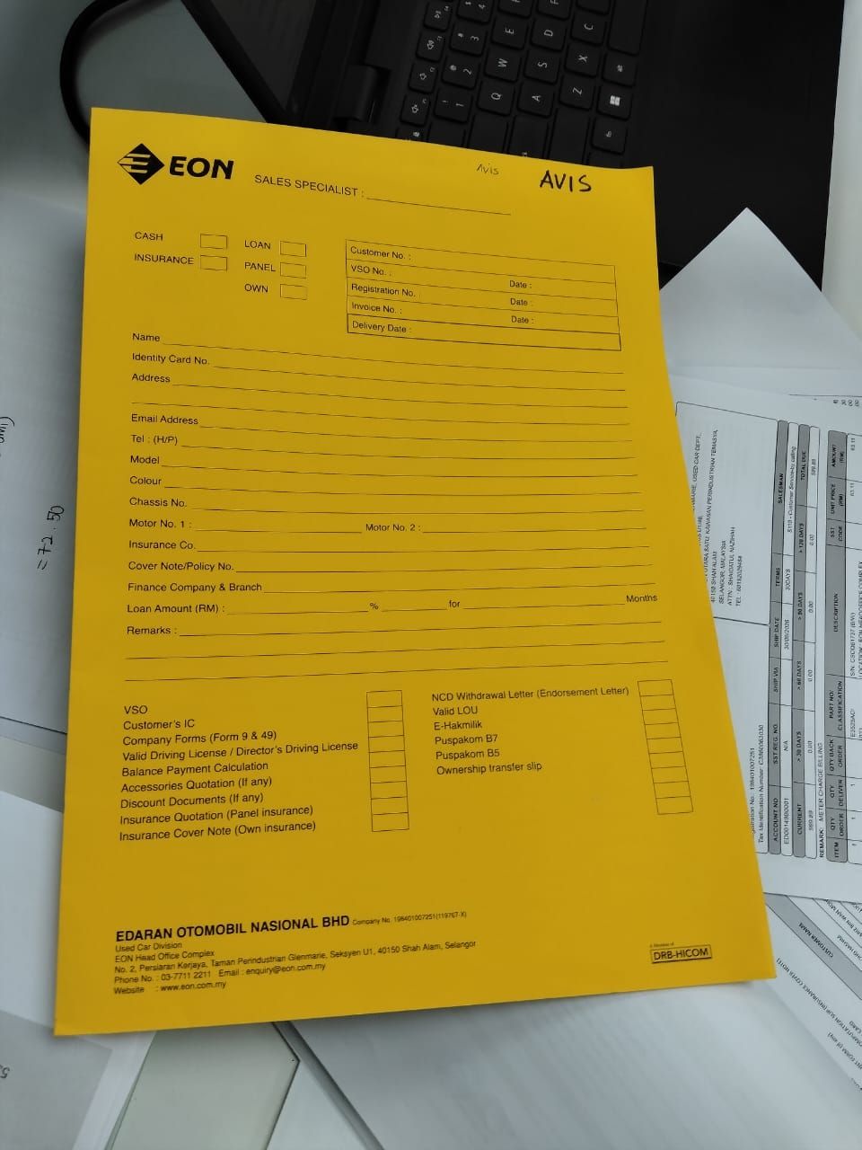 EON - USED CAR SALES FILE