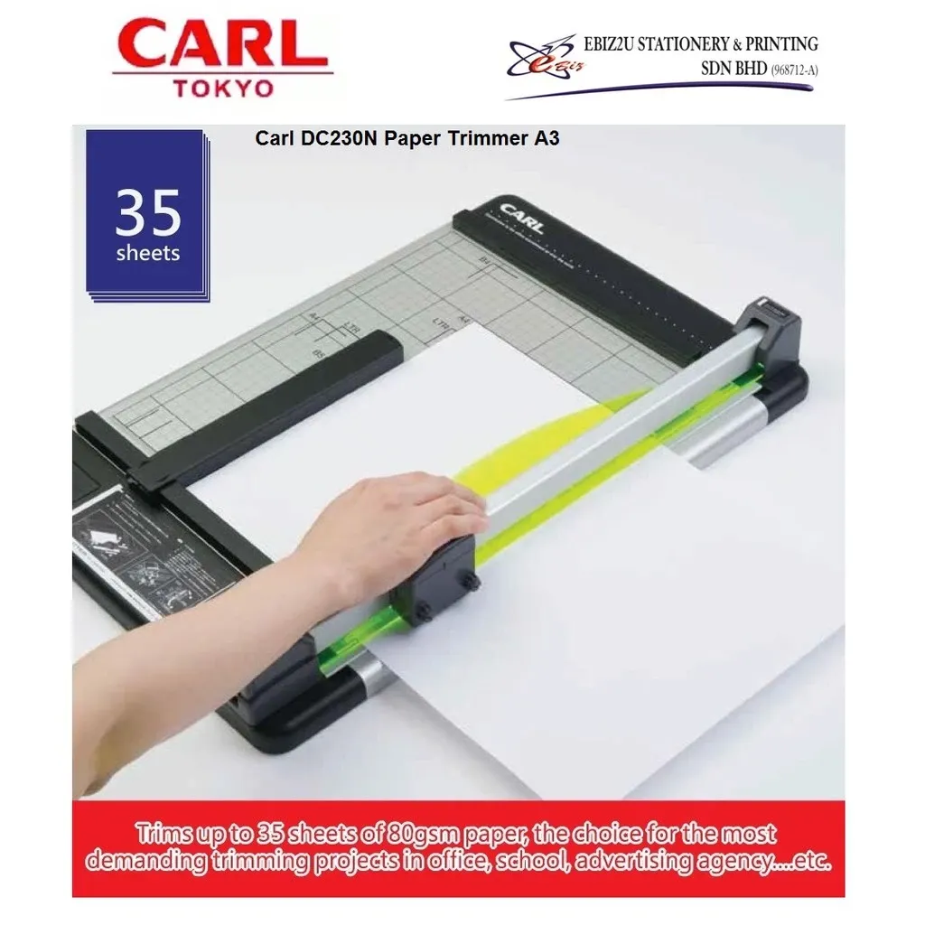 CARL DC230N (430mm) -A3 17 inch 35 sheets Heavy Duty Rotary Paper Trimmer - (Paper Cutter, Paper Trimmer, Rotary Trimmer, Heavy Duty Cutter, guillotine paper trimmer, A3 Paper cutter, A4 paper cutter)