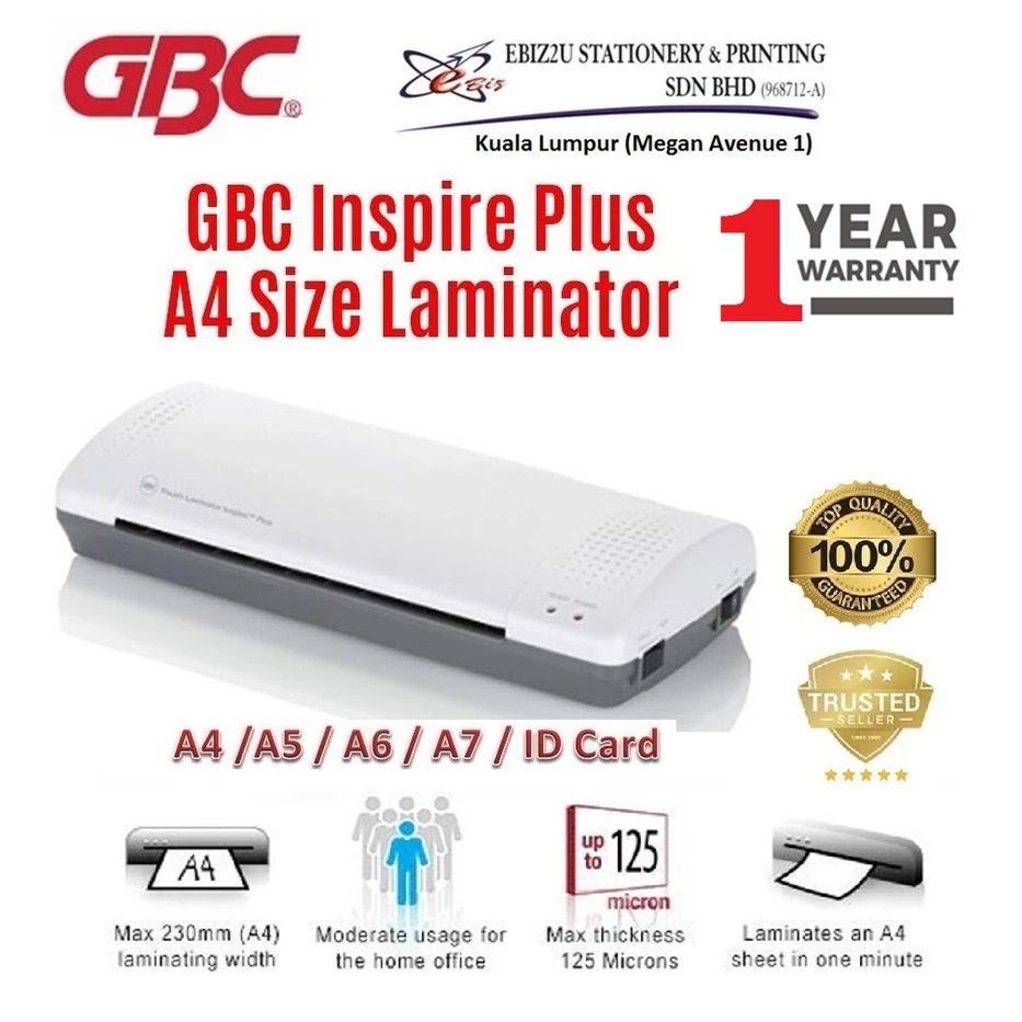 GBC Inspire Plus A4 Laminator - Ready Stock (laminate machine, laminate, mesin laminat)