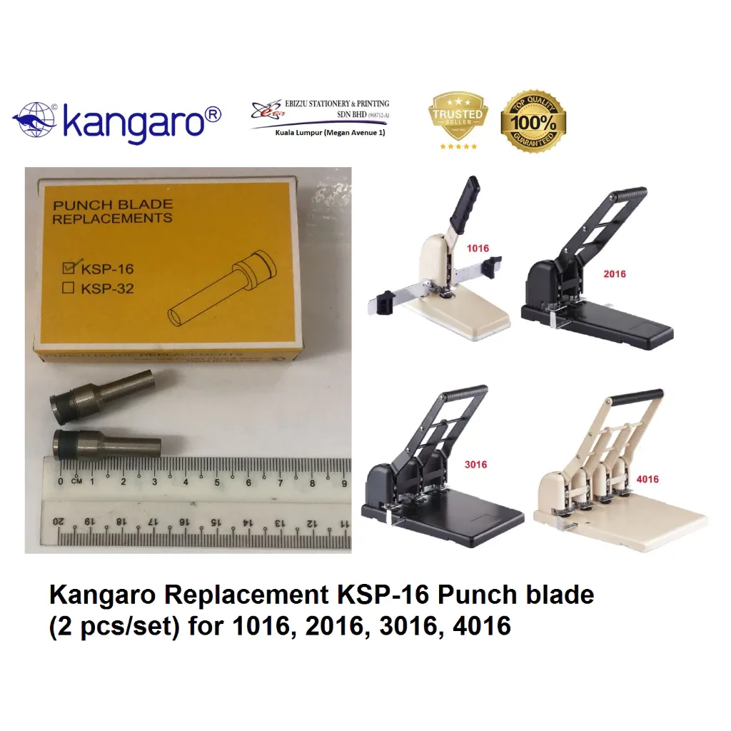 Kangaro Replacement KSP-16 Punch blade (2 pcs/set) for 1016, 2016, 3016, 4016, HDP-1016, HDP-2016