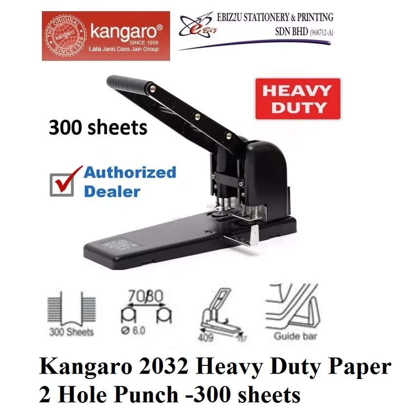 Kangaro 2032 Heavy Duty Paper 2 Hole Punch -300 sheets penumbuk 2 lubang, puncher paper