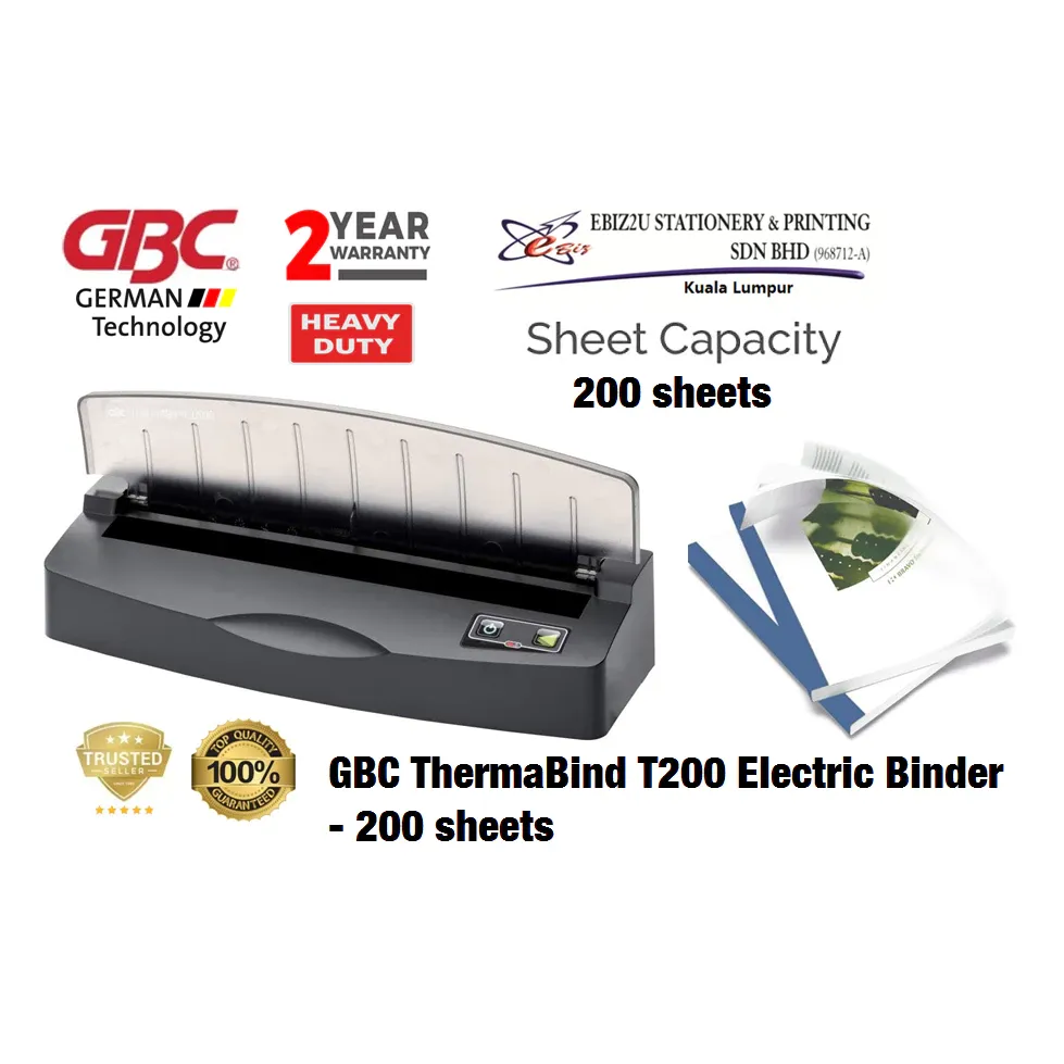 GBC ThermaBind T200 Electric Binder - 200 sheets (binding machine, thermal binding machine, thermal
