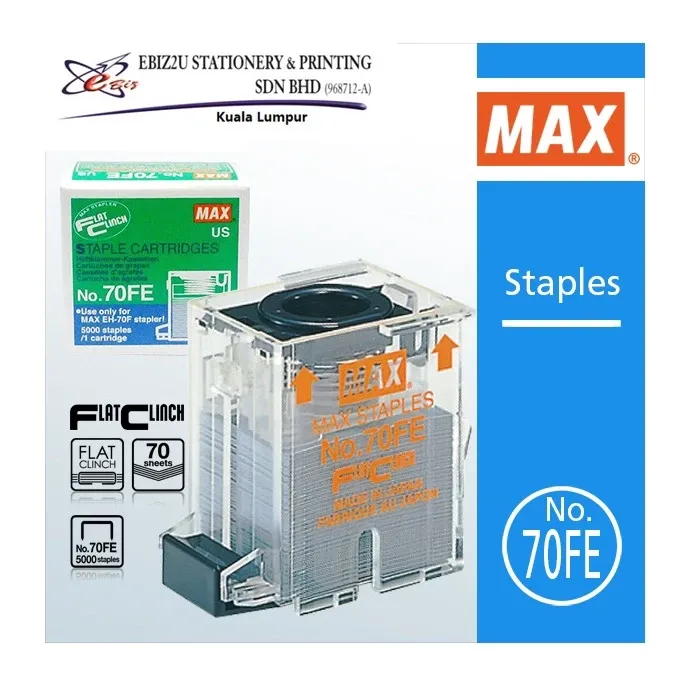 MAX Staples No.70FE (5000) - Original 70fe, EH-70F, electronic, max, stapler