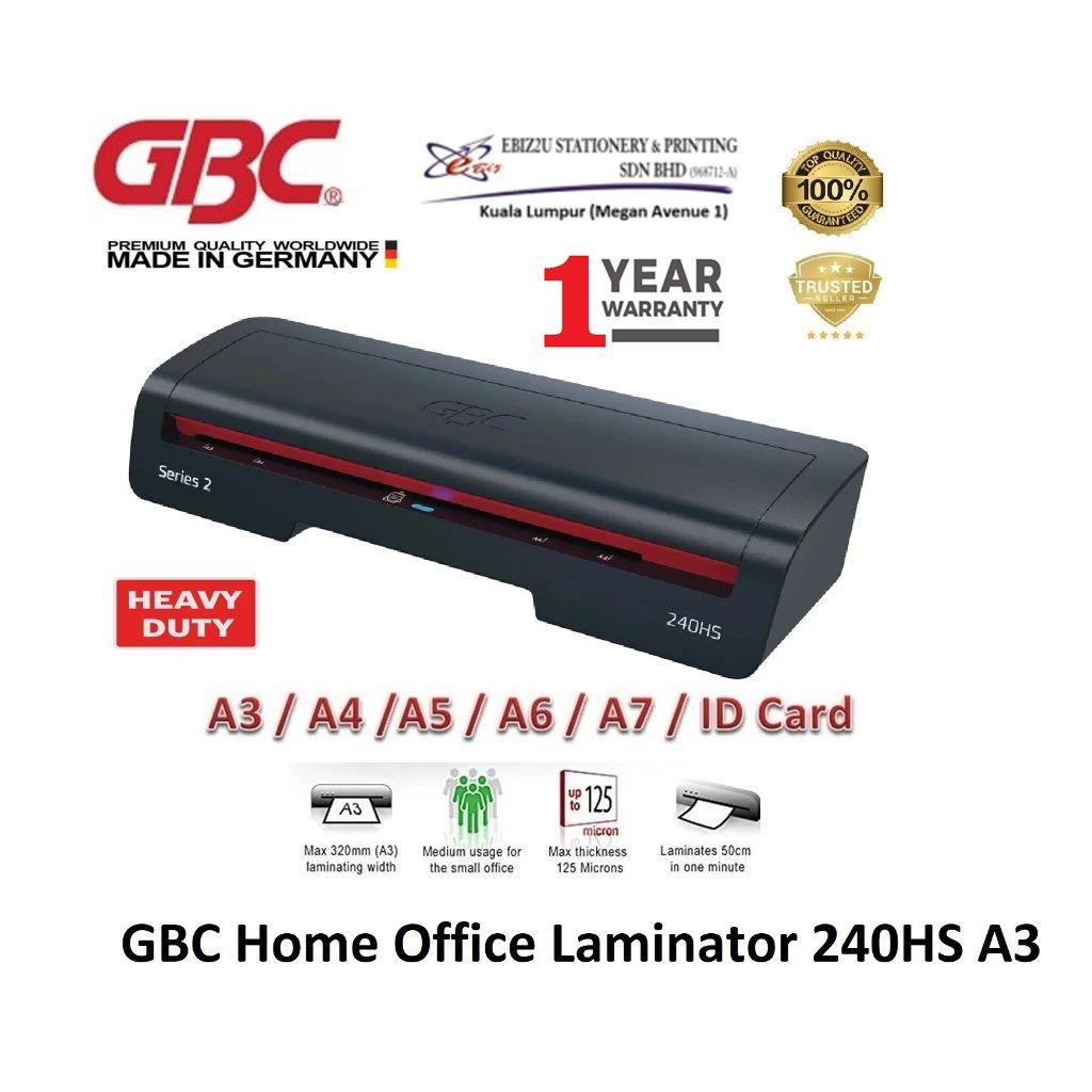 GBC Home Office Laminator 240HS A3 Heavy Duty Laminator , Laminator Machine, mesin laminate