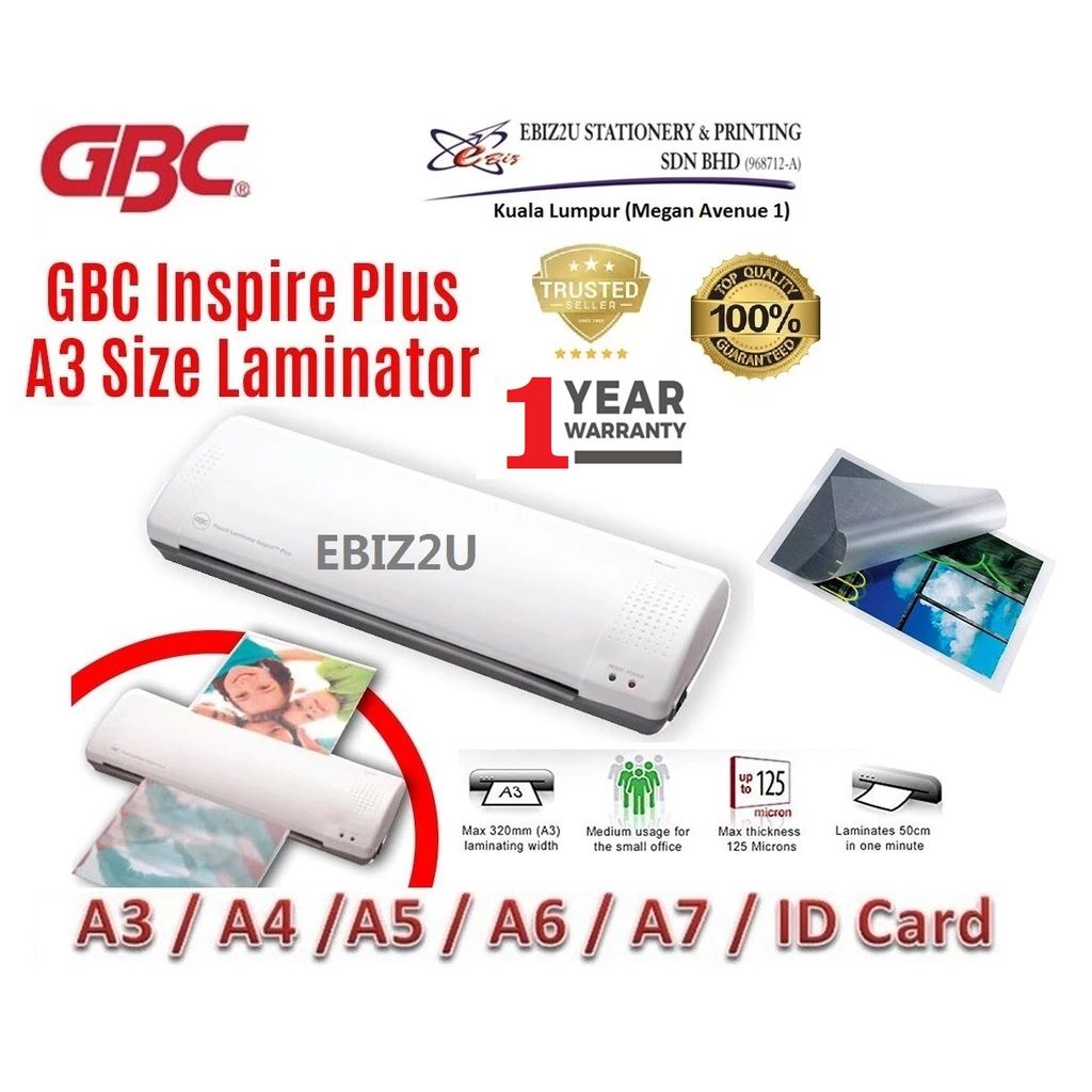GBC Inspire Plus A3 Laminator Heavy Duty Laminate Machine - mesin laminat, laminate machine