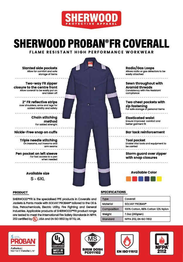 Sherwood Proban FR Coverall 2
