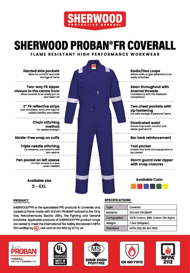 Sherwood Proban FR Coverall 2