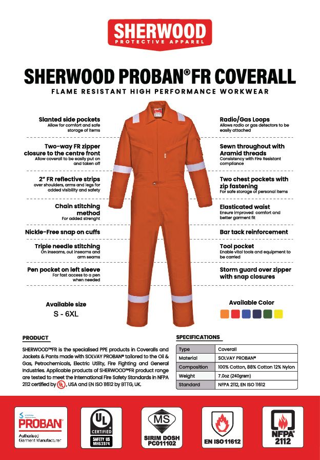 Sherwood Proban FR Coverall 2