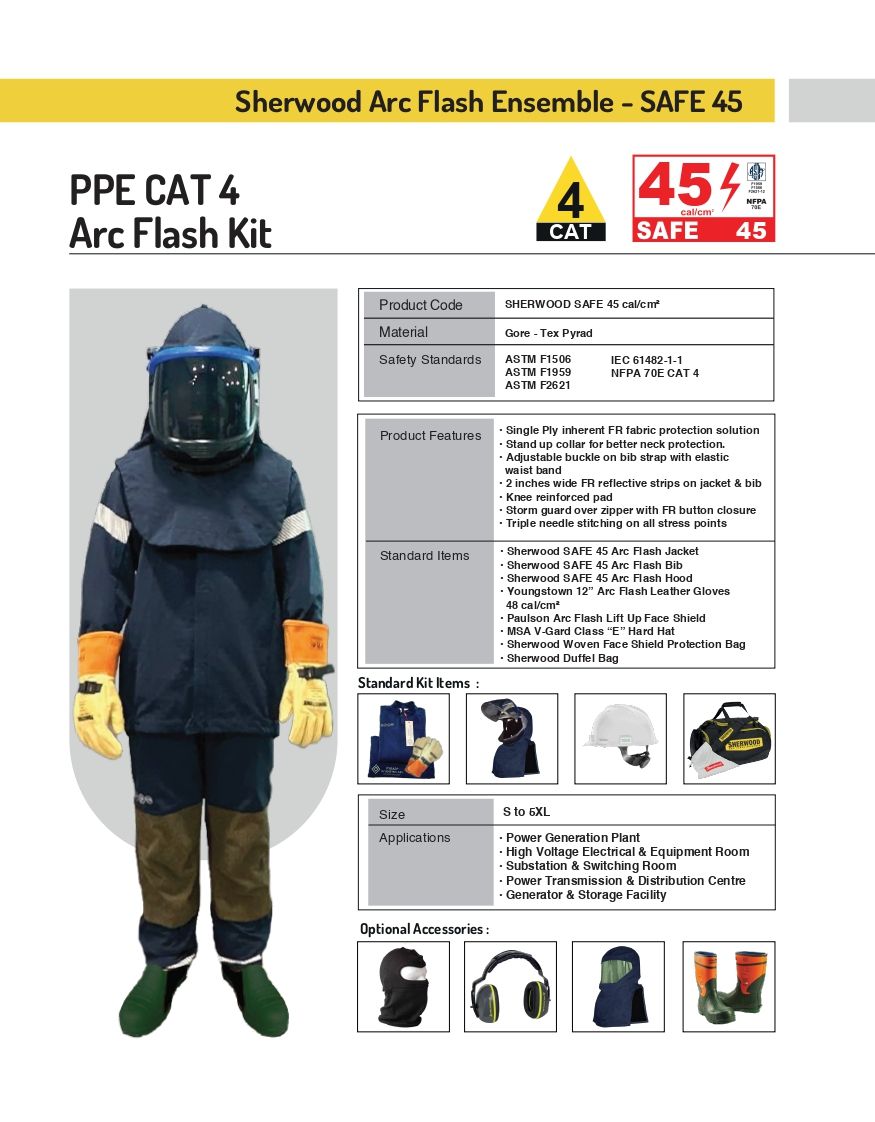 Sherwood ARC Flash Ensemble Suit - Safe 45 with Paulson Lift Front Face ...