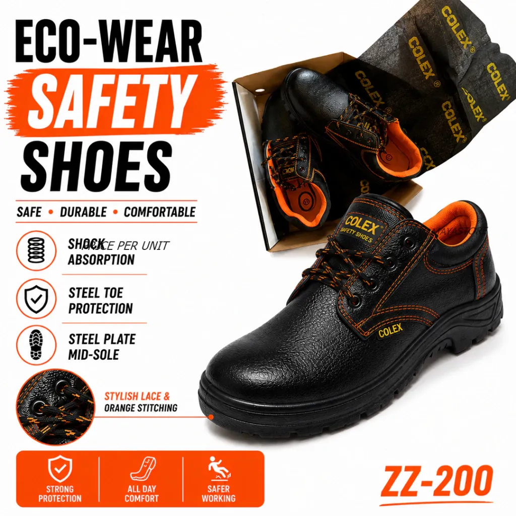 COLEX Genuine Leather Safety Shoes.