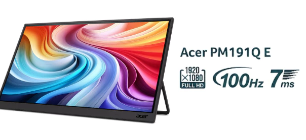 ACER PM191Q E/PM191QE Portable Monitor (18.5‘’ IPS/FHD/Overclock 100hz/sRGB 99%/7ms GtG/290nits/Built in Speaker) with portable stand