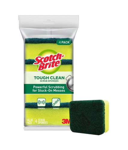 Scotch Brite Tough Clean Scrub Sponges - 4pcs
