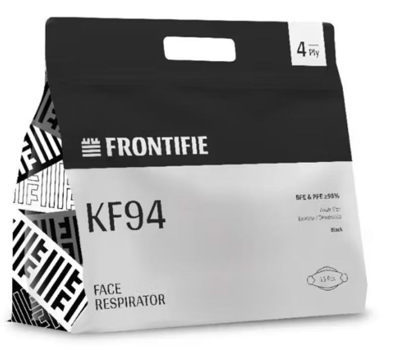 Frontifie KF94 Face Respirator 15s - Black (EARLOOP)