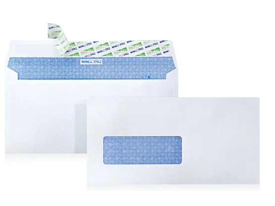 Envelope Window Win PAQ 8 3/4 x 4 1/4 DL 8 peel & seal window/ 1box 500's