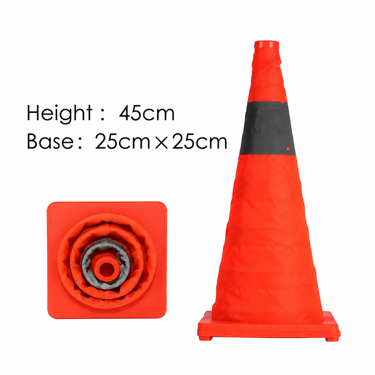 Portable Road Safety Cone Reflective Tape Telescopic Pop Up Traffic Cone Multi Purpose Safety Cone With Warning Light