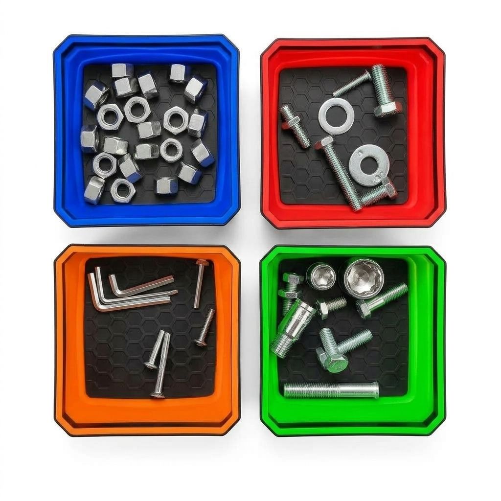 4"x4" Collapsible Magnetic Screw Tray Silicone Screw Bowl Tool Part Storage Box
