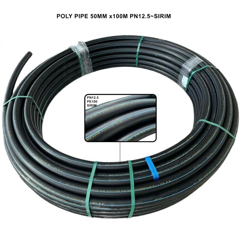 Poly Pipe 50MM x 100M PN12.5 (SIRIM)