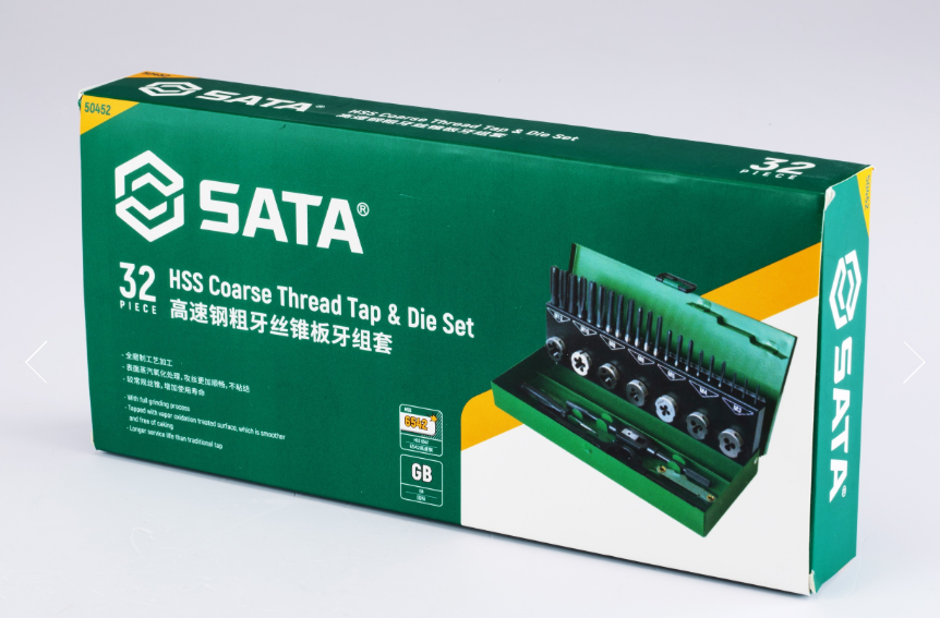 SATA 32 PIECE HSS COARSE THREAD TAP & DIE SET M3 - M 12 (50452)