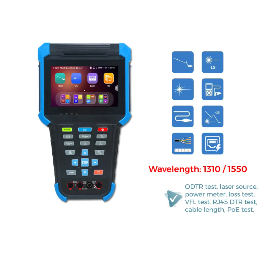SINGLEMODE OTDR FIBER TESTER MOT-35 1310/1550NM 26/24DB 4'' TOUCHSCREEN