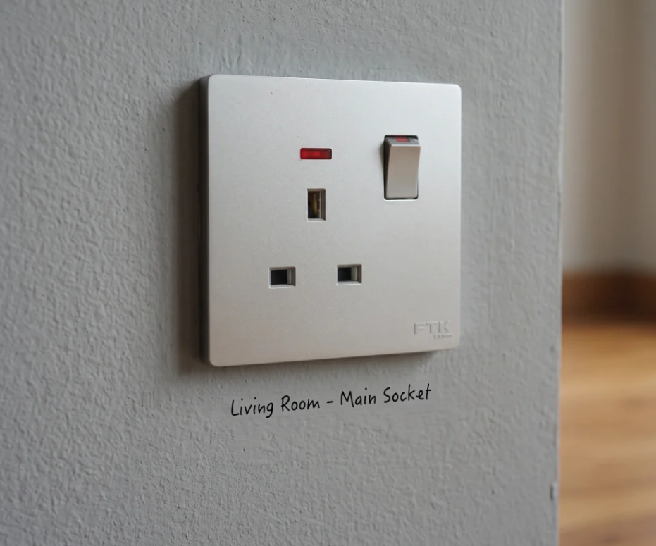GREY WALL 13A 1 GANG SWITCH SOCKET (10/PCS)