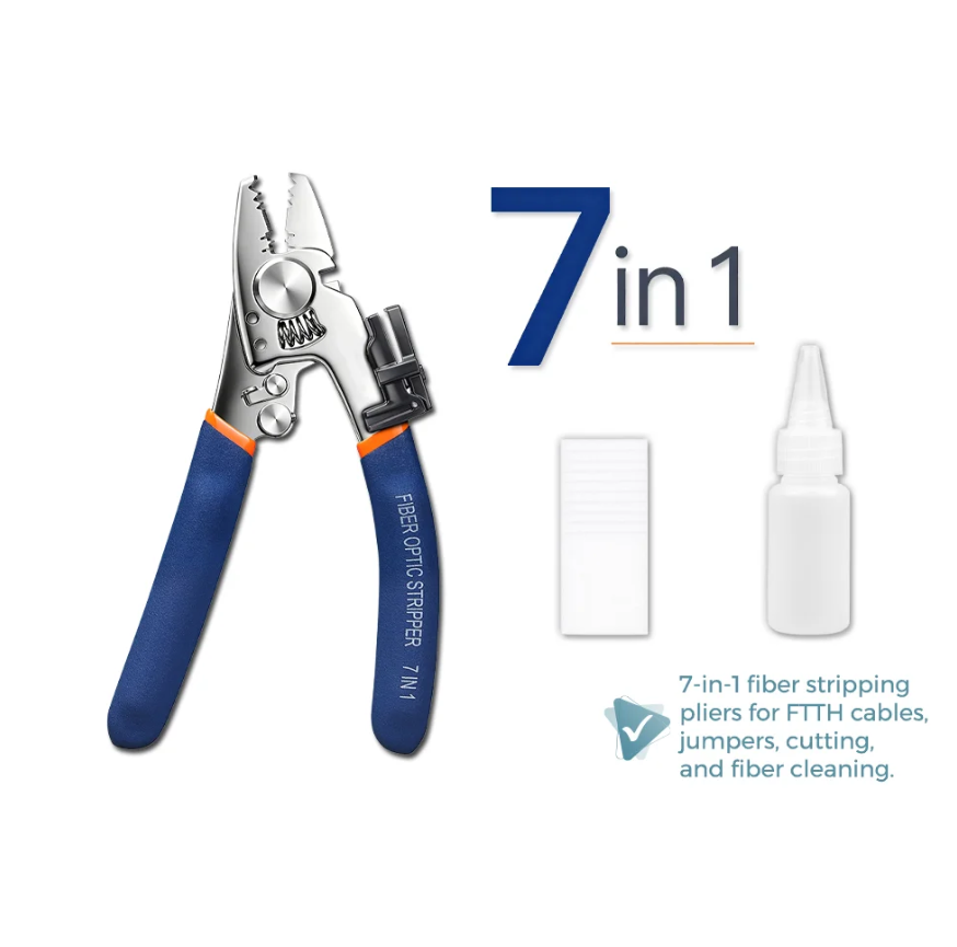7-IN-1 FIBER STRIPPING PLIERS 420 STAINLESS STEEL FTTH DROP CABLE