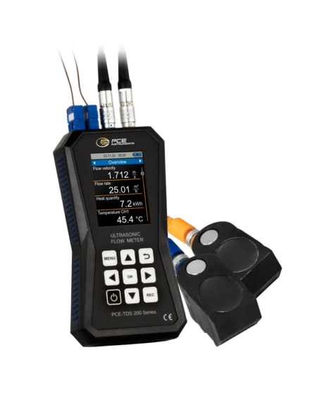 PCE-TDS 200+ M PORTABLE ULTRASONIC FLOW METER WITH TEMPERATURE