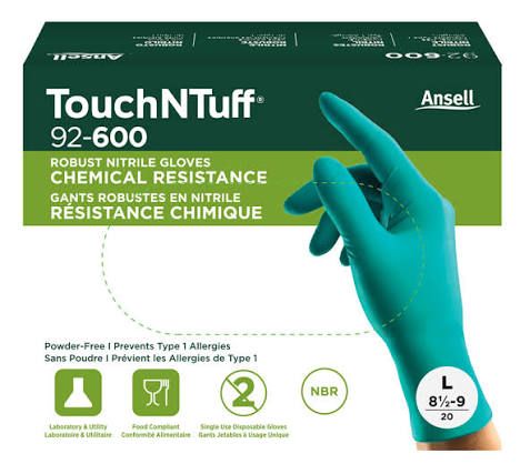 ANSELL TOUCHNTUFF 92-600 NITRILE DISPOSABLE GLOVE (100'S/BOX)