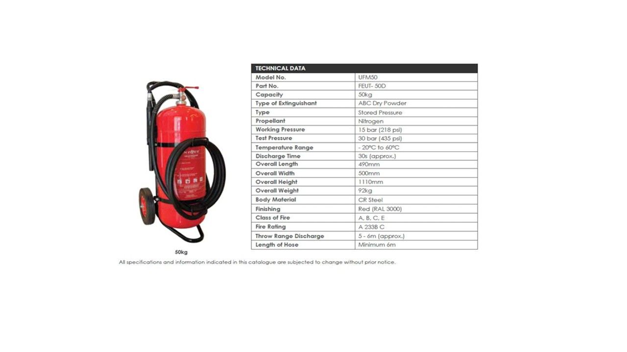NEW  FIRE EXTINGUISHER DRY  POWDER WITH TROLLEY