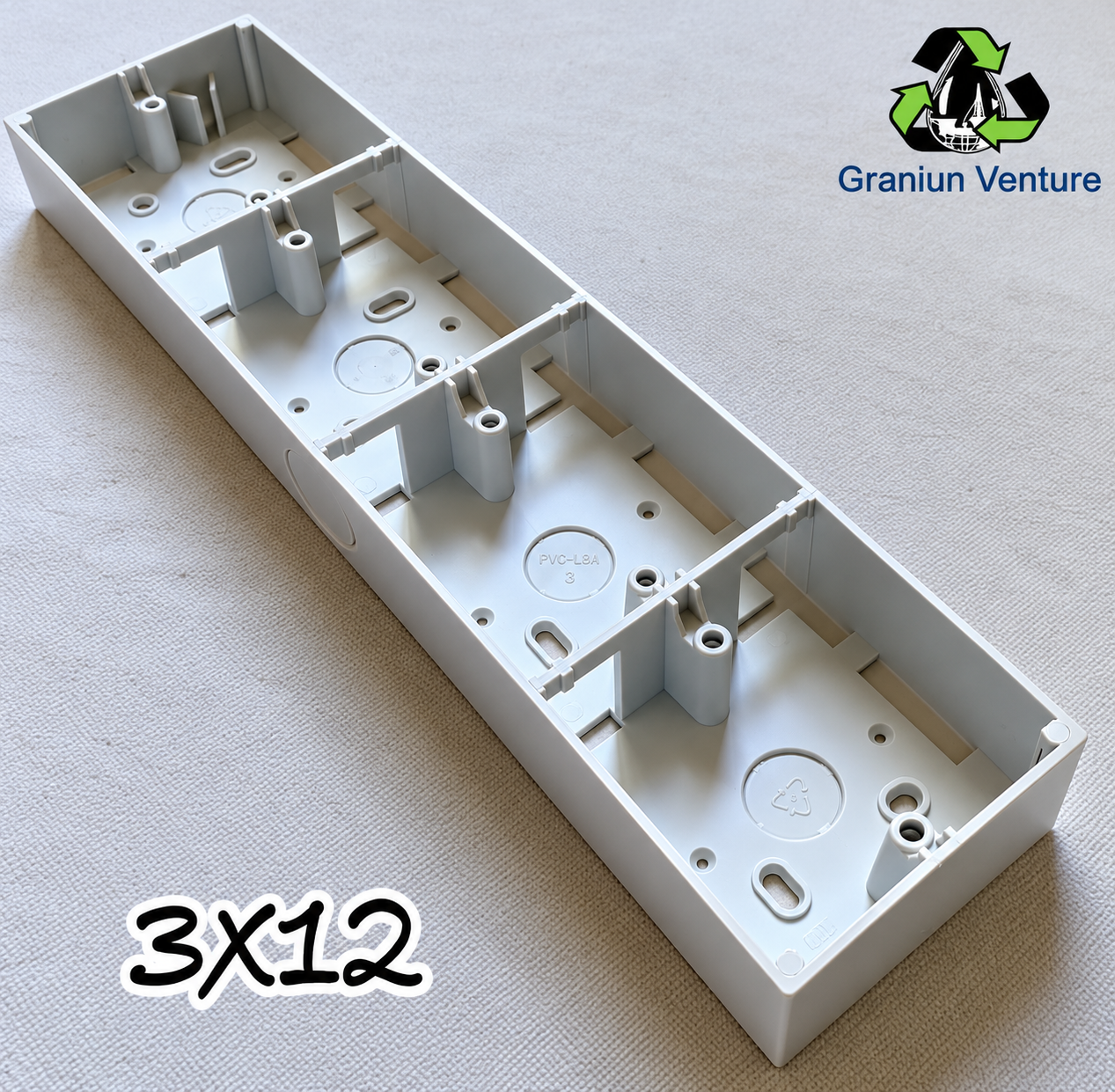 3X12 PVC Surface Mount Box – 4 Gang Electrical Switch Box