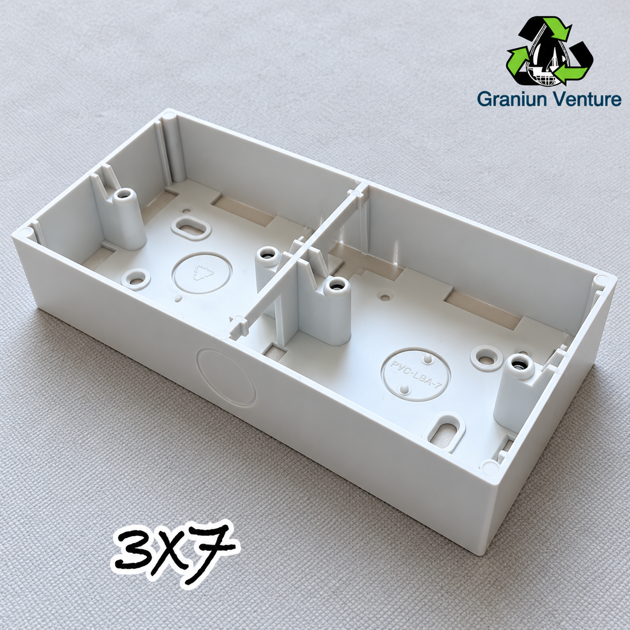 3X7 PVC Surface Mount Box – 2 Gang Electrical Switch Box