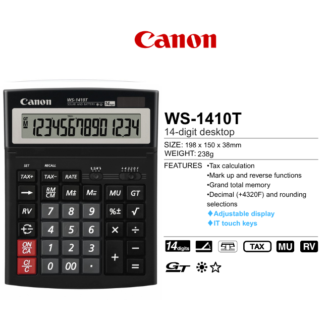 Canon Calculator WS-1410T