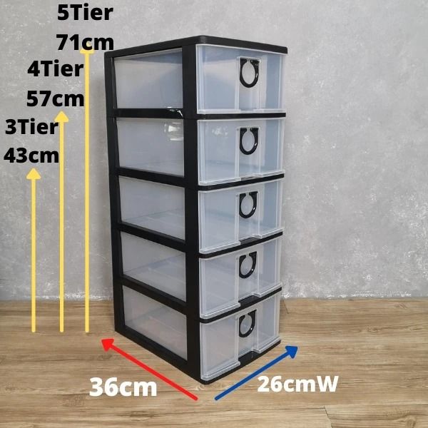 Living Life KY5007 3/4/5 Tier Storage Cabinet Drawer Organizer Kitchen
