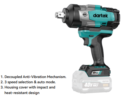 Dartek 1800N impact wrench 40v  40-1800