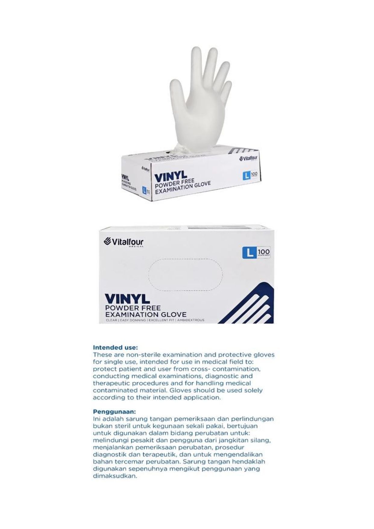 Vinyl Powder Free Examination Glove