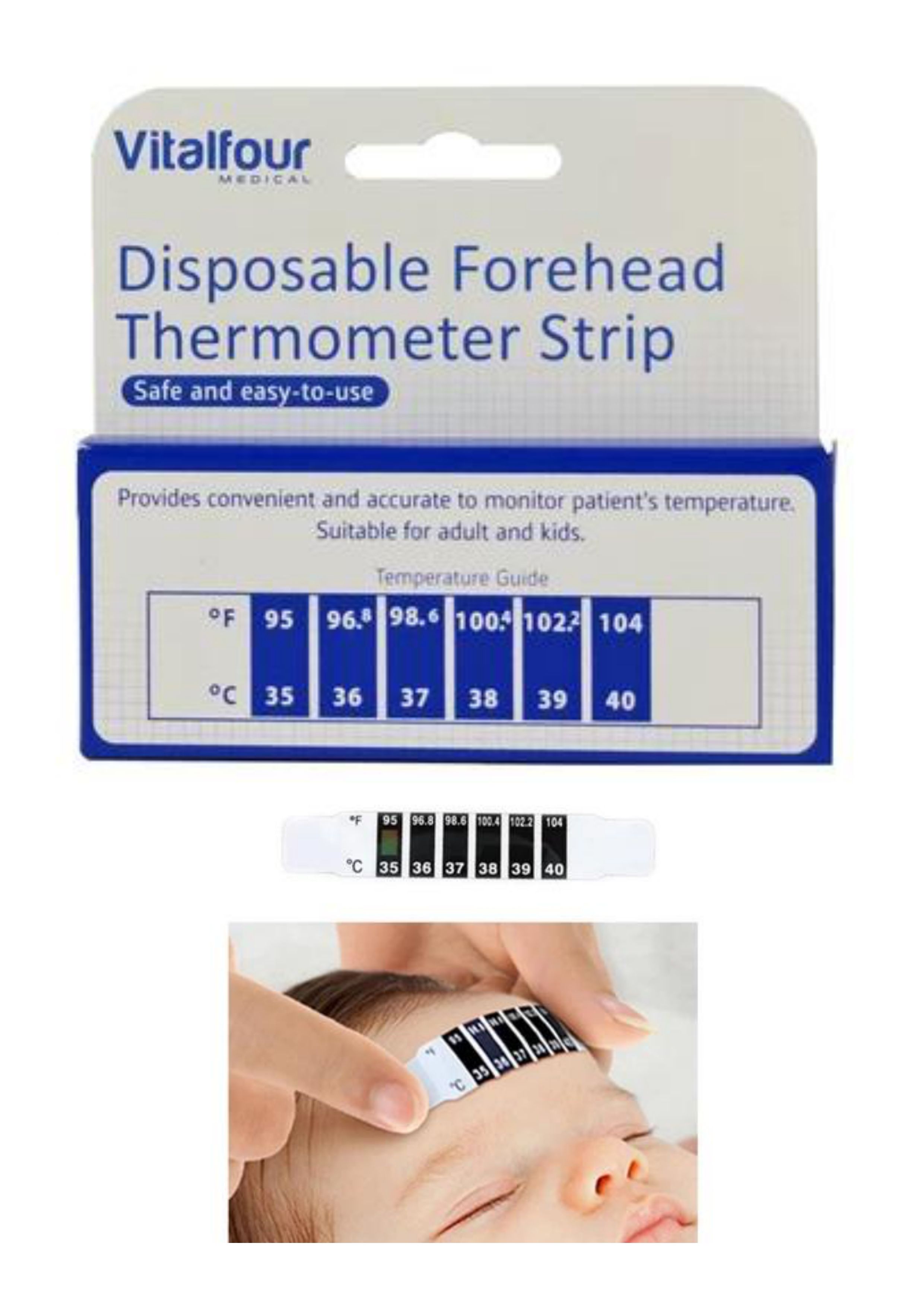 Forehead Thermometer Strip C/W Casing