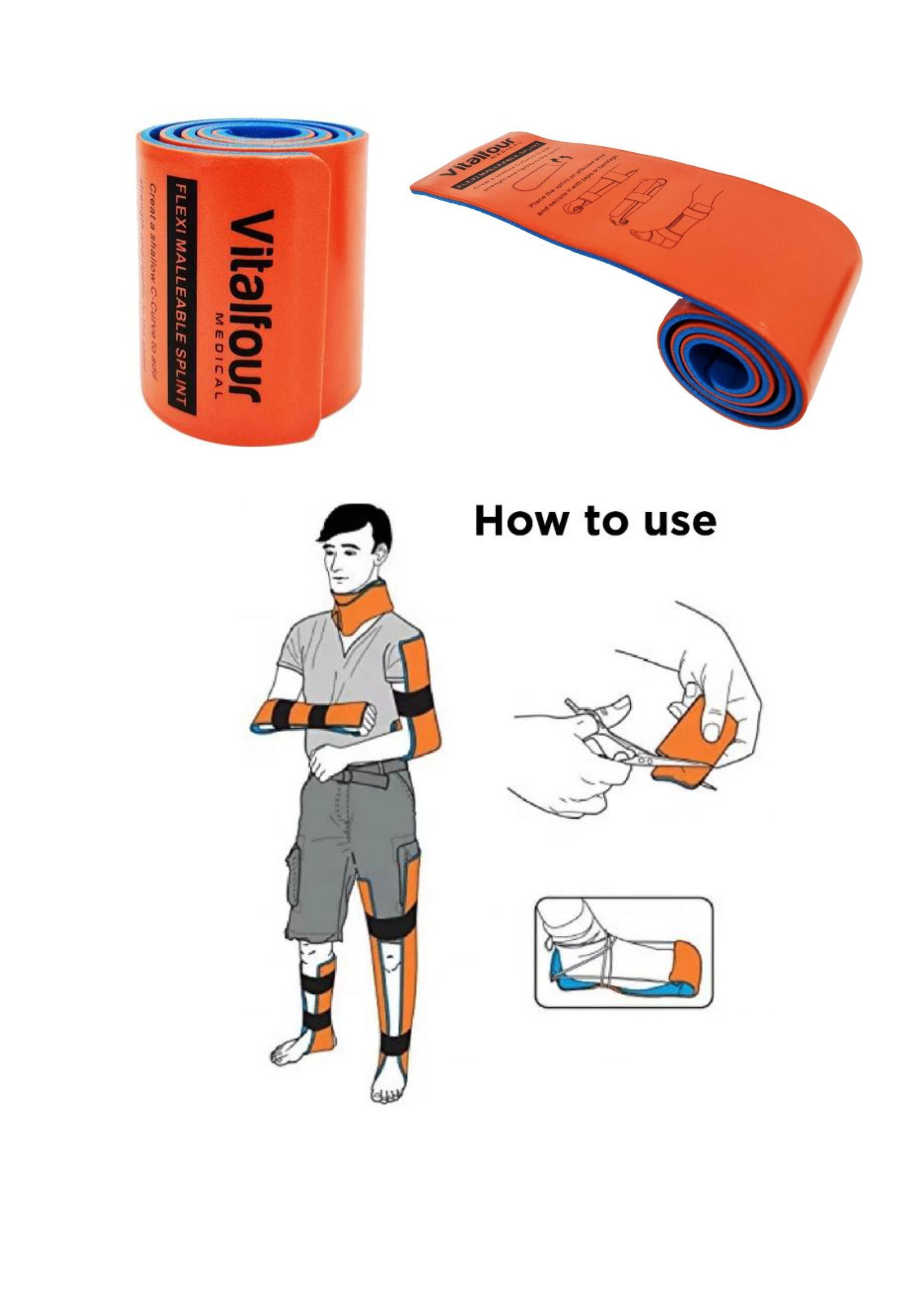 Malleable Splint for Hand and Leg (Size: 91cm x 11cm)