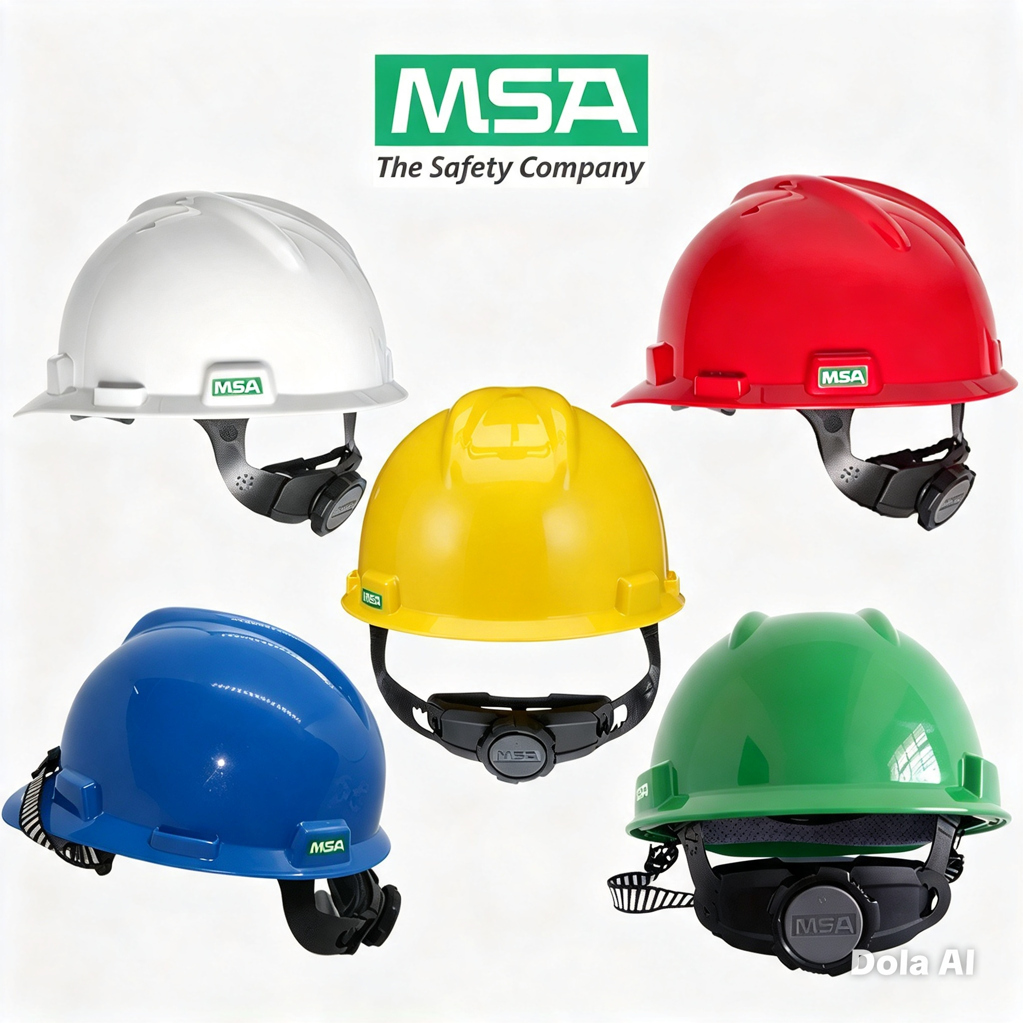 MSA SAFETY V-GARD PROTECTION CAP WITH FAST TRAC ON SUSPENSION c/w CHINSTRAP - SIRIM CERTIFIED