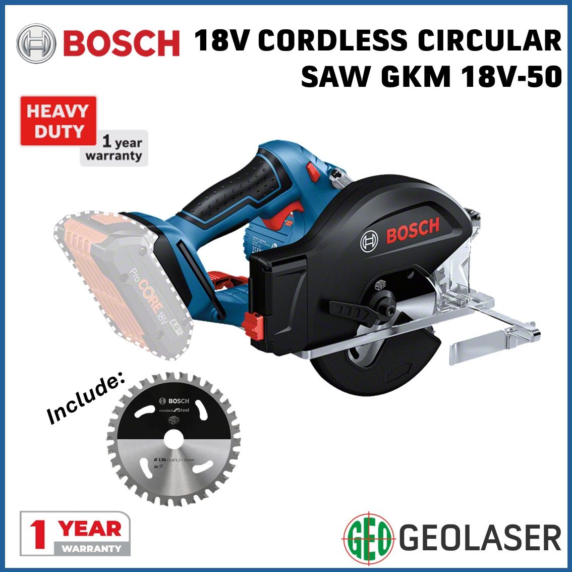 Bosch Pro GKM 18V-50 Professional Circular Metal Saw - Solo 06016B8080