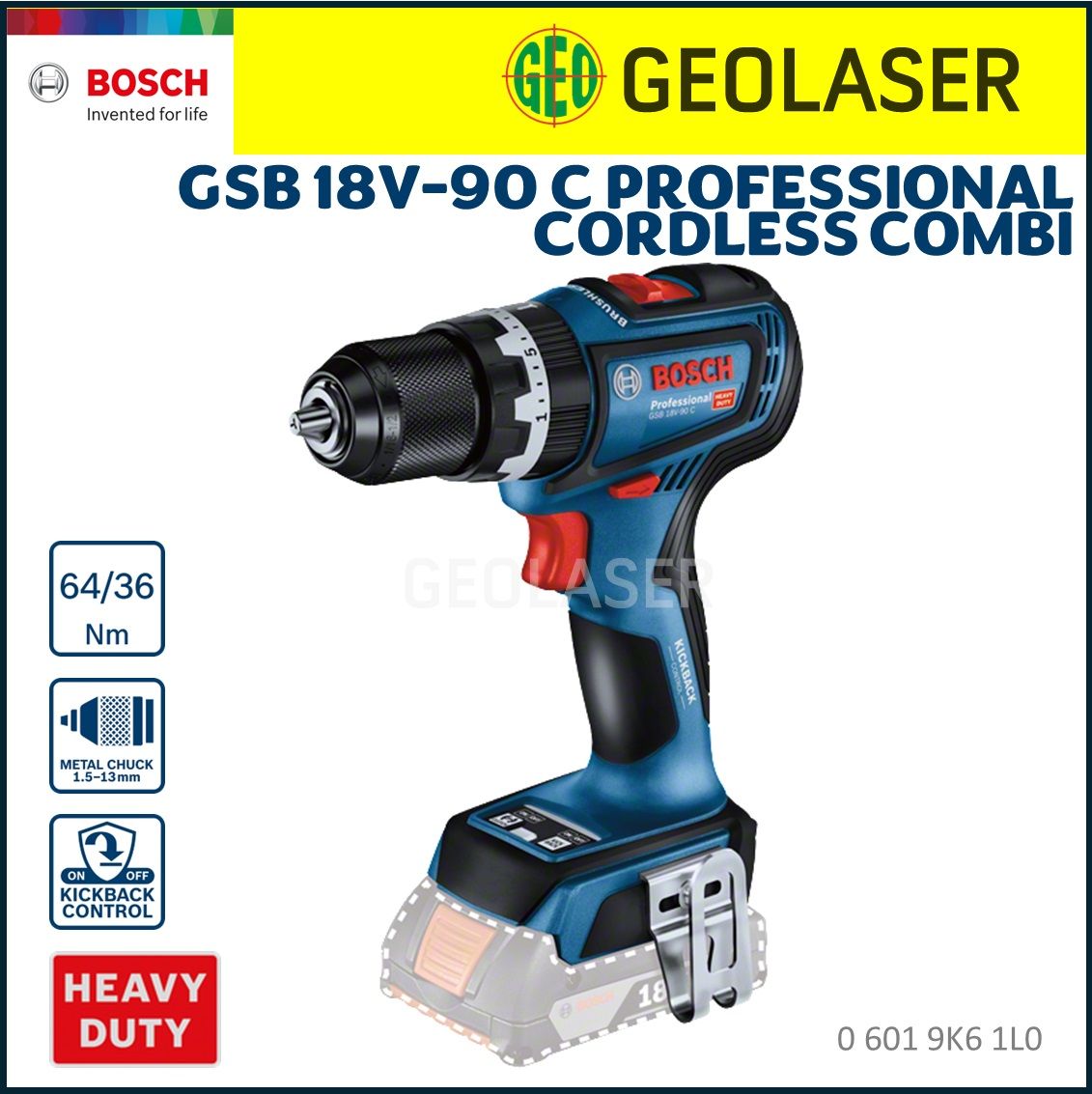 Bosch 18V GSB 18V-90C Cordless Heavy Duty Combo Driver Drill (Brushless Motor) Solo**
