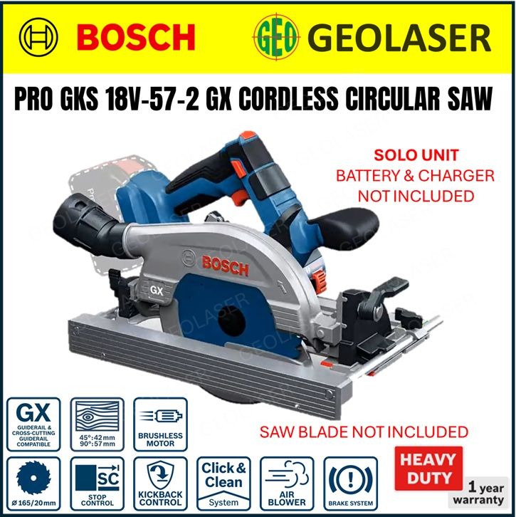 BOSCH PRO GKS 18V-57-2 GX Cordless Circular Saw - Solo Unit**