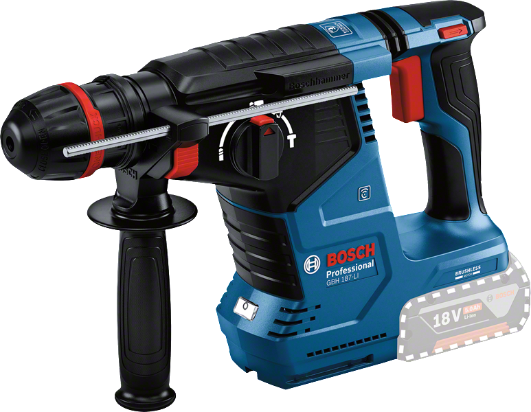 Bosch 18V PRO GBH 187-Li Cordless Rotary Hammer with ONECHUCK c/w 2X 4ah
