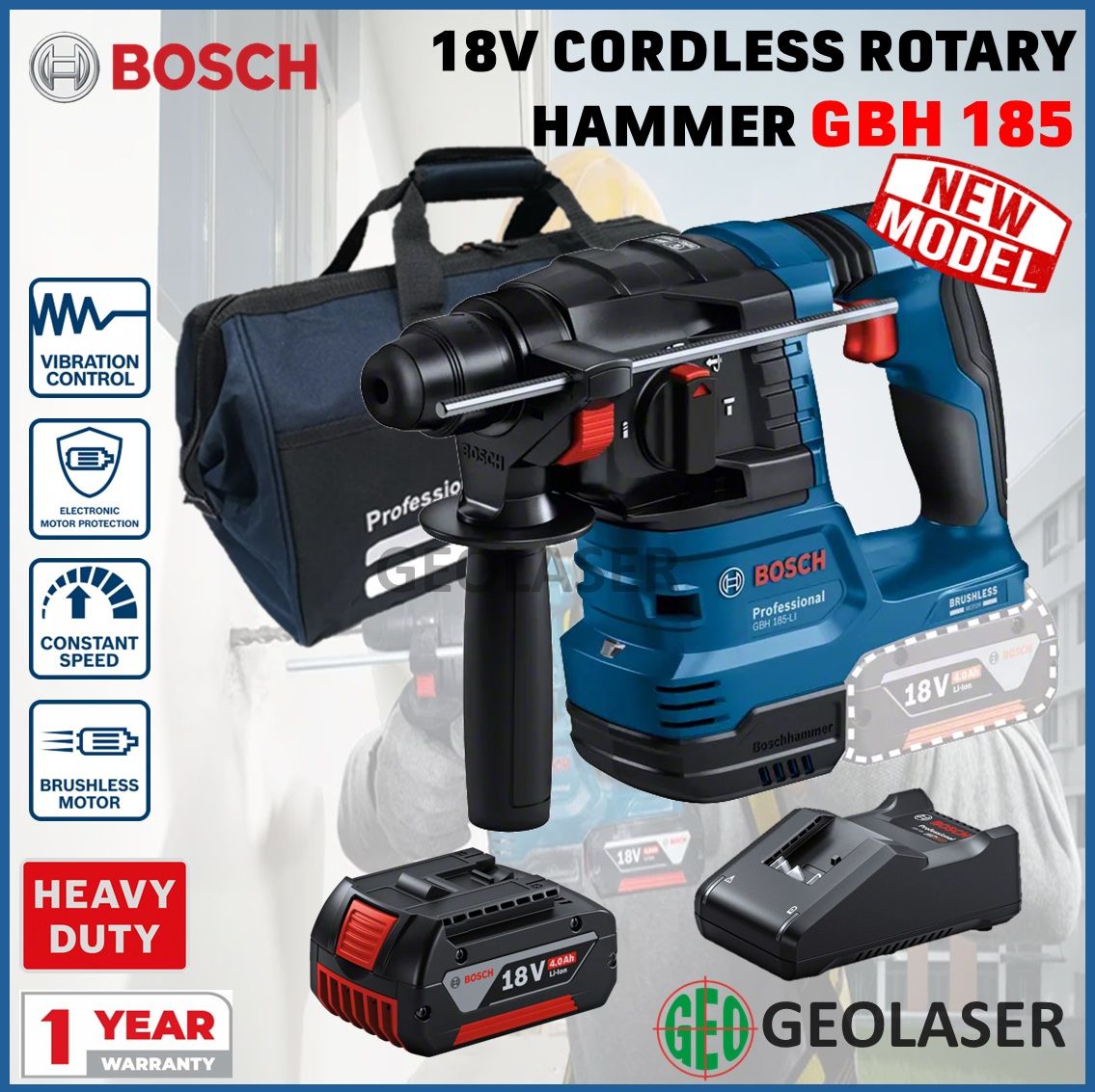 BOSCH 18V GBH 185-Li Brushless Cordless SDS Rotary Hammer
