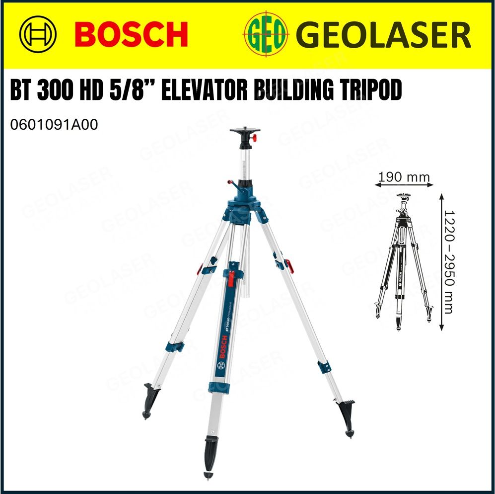 BOSCH BT300 Heavy-Duty Aluminum Elevator Building Tripod 0601091A00