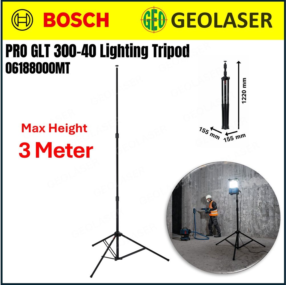 Bosch Pro GLT 300-40 Lighting Tripod (Max Height: 3 meter) 06188000MT